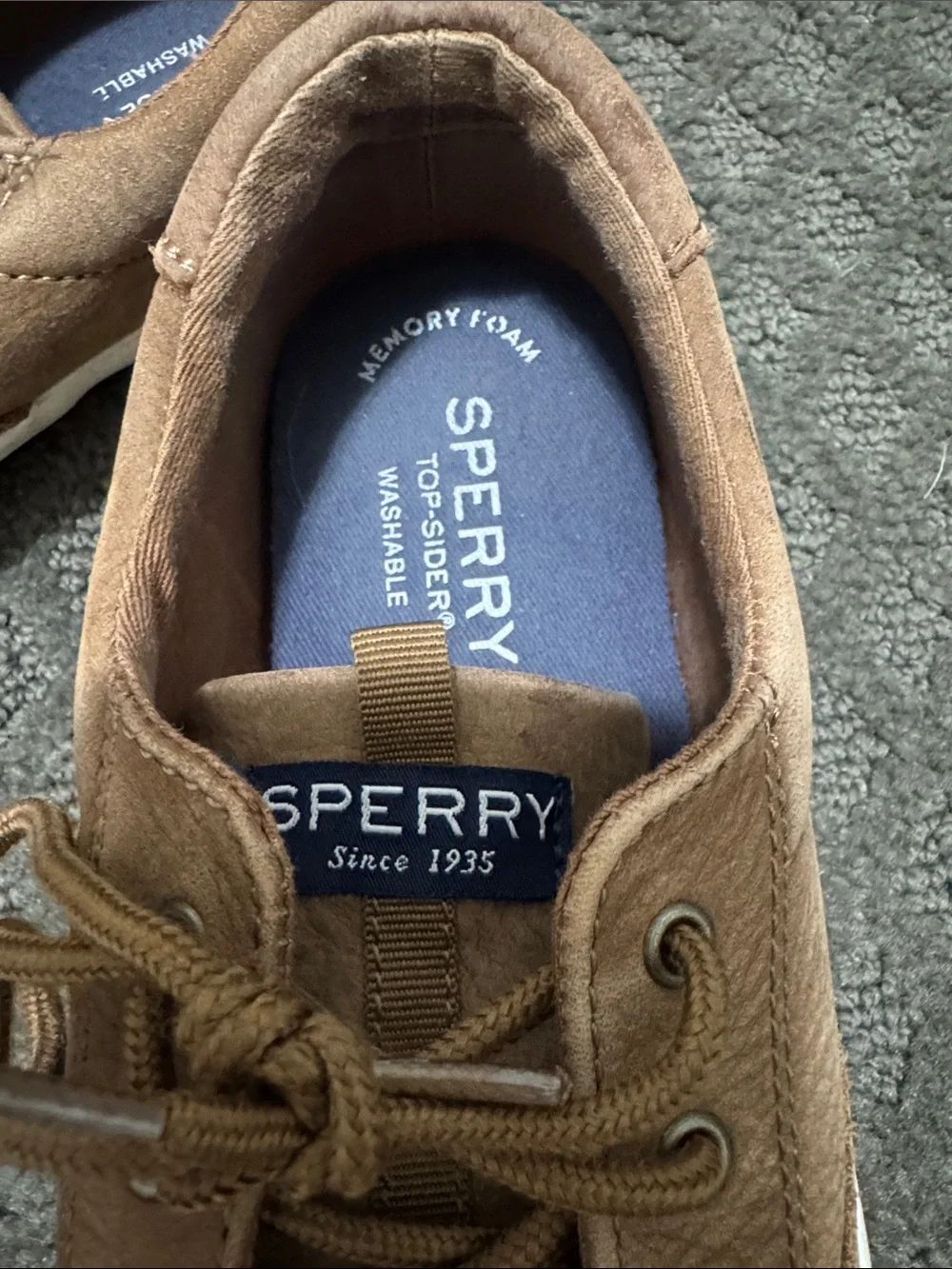 Sperry Top-Sider Kids Size 3 Tan Brown Leather Boat Shoes